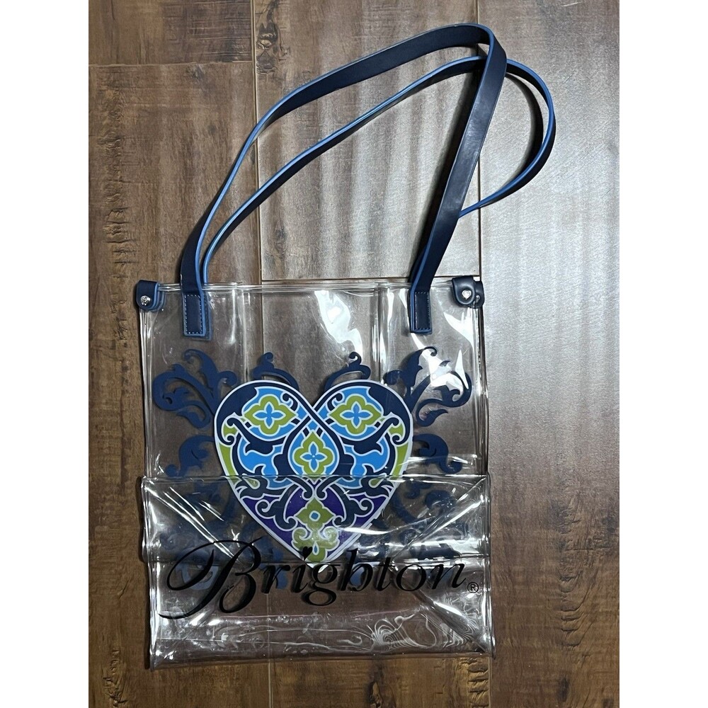 Brighton Clear Vinyl "Summer Heart Tote" Sophia Collection 9.75 x 11.25 x 6 Chic
